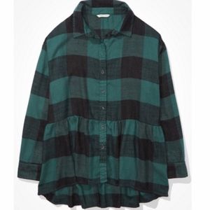 AE OVERSIZED FLANNEL BABYDOLL SHIRT XXL